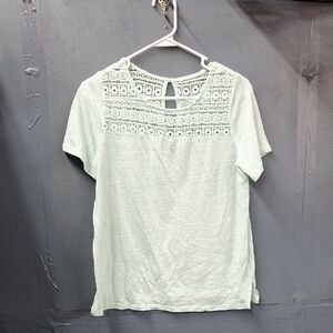 Mint Green Lace Detail Women's Top